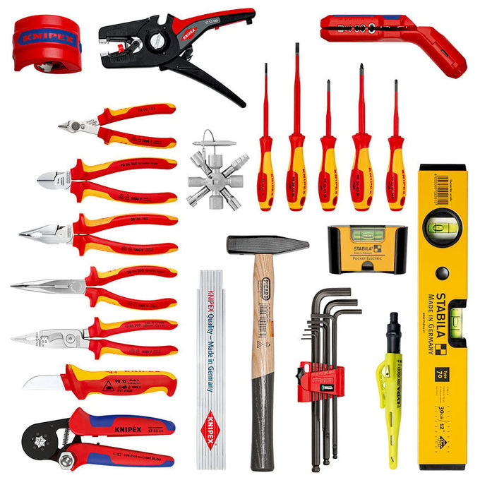 Knipex 00 21 50 E Zaino porta attrezzi Modular X18 22 pezzi con utensili elettrici VDE colore Nero