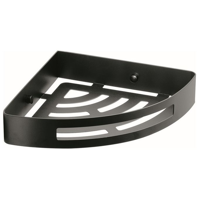 Gedy 2479 Nerva Portaoggetti Doccia Angolare in Acciaio Inox AISI 304 21x21x4,5 cm colore Nero