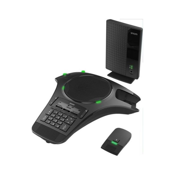 Snom 00004617 C620 Telefono per conferenze wireless DECT con 2 microfoni wireless autonomia fino a 24 ore espandibile con C52-SP colore Nero