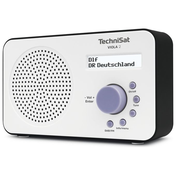 TechniSat 0000-3906 Viola 2 Radio Portatile Digitale DAB+ FM con Display LCD 3,5 mm 1 W colore Nero Bianco