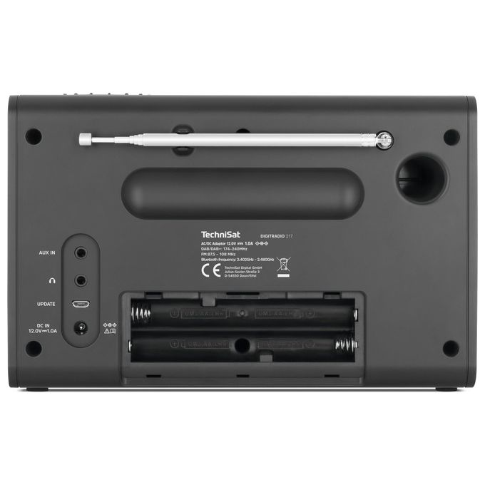 TechniSat 0000-3998 DIGITRADIO 217 Radio Portatile DAB+ FM Bluetooth 3.2'' TFT 5 W colore Nero