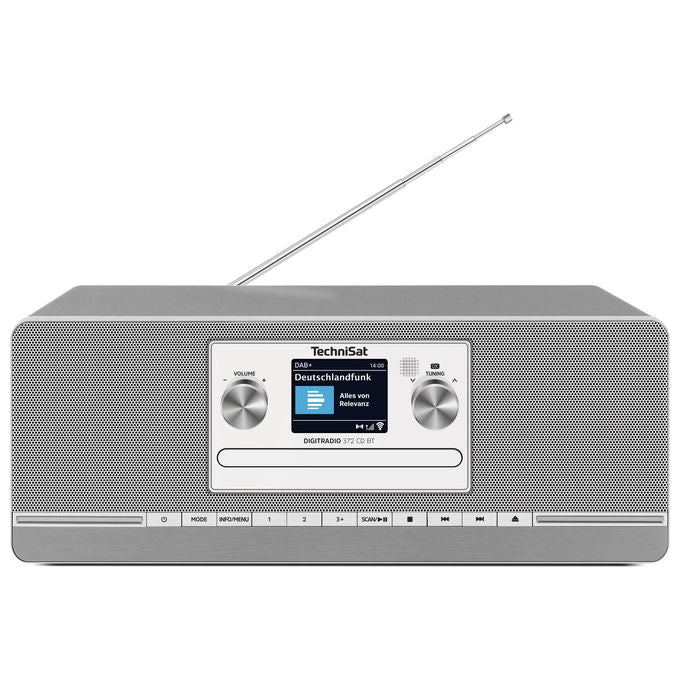 TechniSat DIGITRADIO 372 CD BT Radio da Cucina con DAB DAB+ FM Bluetooth 5.0 Lettore CD e Display TFT 6,1 cm colore Antracite Argento