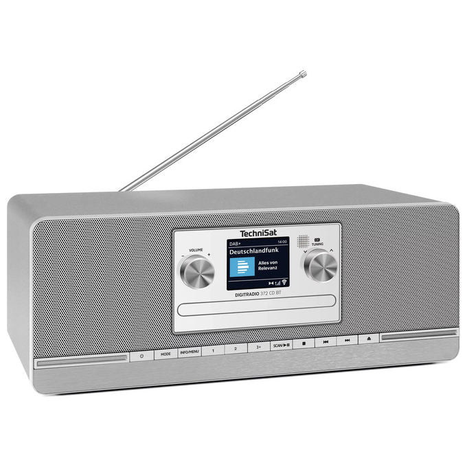 TechniSat DIGITRADIO 372 CD BT Radio da Cucina con DAB DAB+ FM Bluetooth 5.0 Lettore CD e Display TFT 6,1 cm colore Antracite Argento