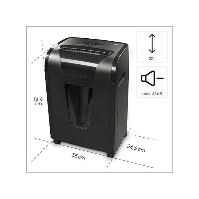 Hama 00050549 Premium M10 Distruggi Documenti Taglio a Frammenti 10 Fogli 20 L 62 dB colore Nero