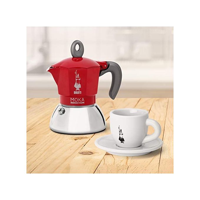 Bialetti Moka induction 2 Tazze Rosso-Argento