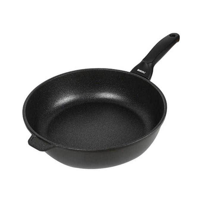 RISOLI 00104BP-24PN BLACKplus Padella Alta in Alluminio Pressofuso con Rivestimento Antiaderente El Diamant Profile Adatta a Gas Elettrico Vetroceramica colore Nero