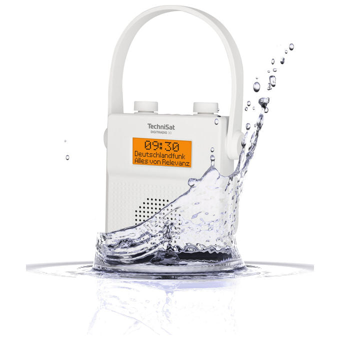 TechniSat DIGITRADIO 30 - V2 Radiolina Portatile con DAB+ FM Bluetooth 5.0 Display LCD Retroilluminato Arancione Batteria Ricaricabile 3000 mAh Fino a 15 Ore di Riproduzione colore Bianco