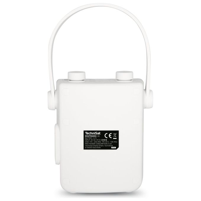 TechniSat DIGITRADIO 30 - V2 Radiolina Portatile con DAB+ FM Bluetooth 5.0 Display LCD Retroilluminato Arancione Batteria Ricaricabile 3000 mAh Fino a 15 Ore di Riproduzione colore Bianco