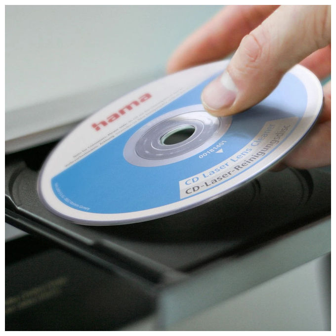 Hama 00181401 Disco di Pulizia per Ottica Laser CD per Lettore CD Qualita' Riproduzione Audio Audioguida Multilingua Non per Unita' Slot-in colore Nero