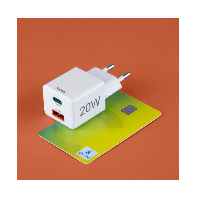Hama 00201991 Caricatore da Rete Fast Charge USB-C USB-A 20 W Power Delivery Quick Charge colore Bianco