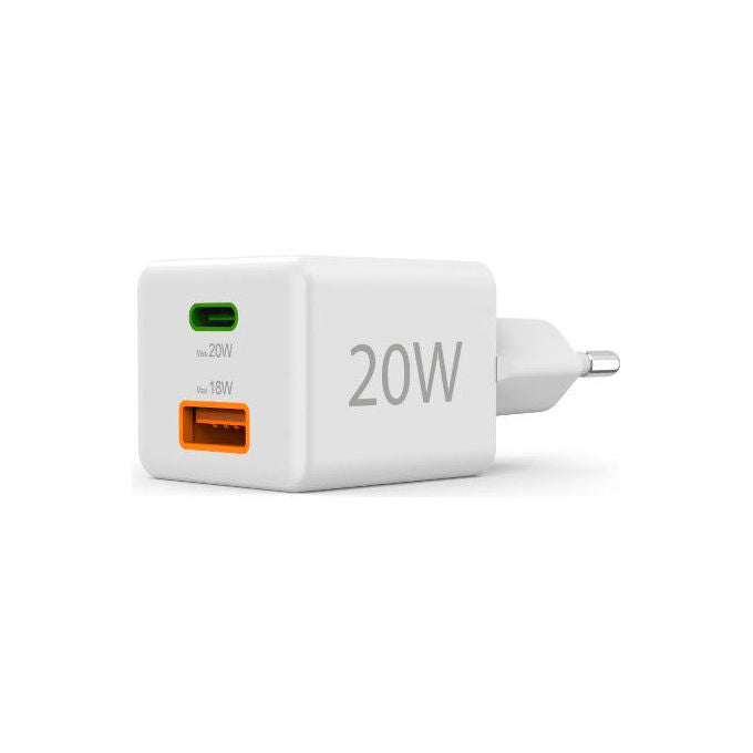 Hama 00201991 Caricatore da Rete Fast Charge USB-C USB-A 20 W Power Delivery Quick Charge colore Bianco