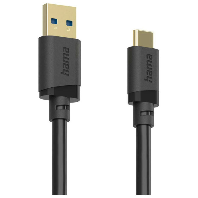 Hama 00202006 Cavo USB USB A a USB C 3.2 Gen 1 5 Gbps Placcato Oro PVC Riciclato 1,5 m colore Nero