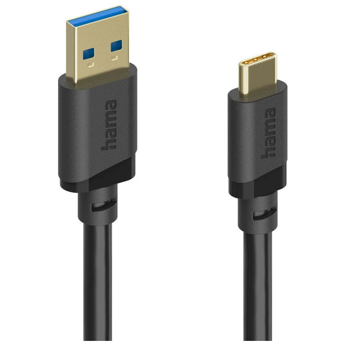 Hama 00202006 Cavo USB USB A a USB C 3.2 Gen 1 5 Gbps Placcato Oro PVC Riciclato 1,5 m colore Nero