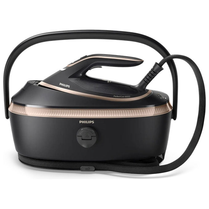 Philips PSG830020 PerfectCare Serie 8000 Ferro da stiro con caldaia Potenza 3120 W Capacita' 1,4 L Tecnologia OptimalTEMP Piastra SteamGlide Elite colore Nero gold