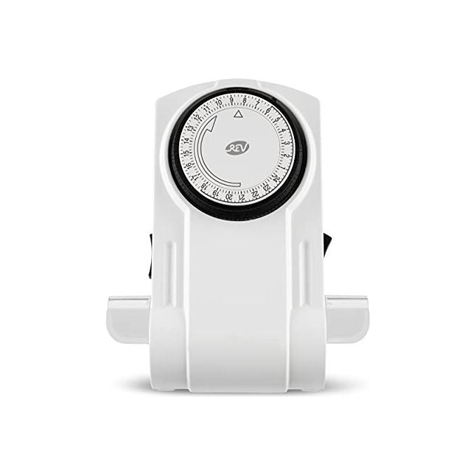 REV 0025600103 Timer Meccanico Doppia Presa Giornaliero 96 Cicli 1800 W colore Bianco
