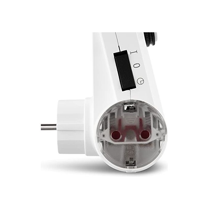 REV 0025600103 Timer Meccanico Doppia Presa Giornaliero 96 Cicli 1800 W colore Bianco