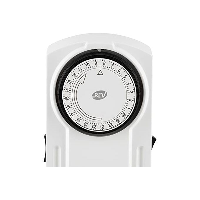 REV 0025600103 Timer Meccanico Doppia Presa Giornaliero 96 Cicli 1800 W colore Bianco
