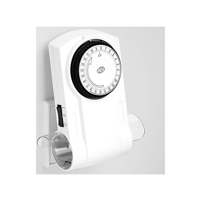 REV 0025600103 Timer Meccanico Doppia Presa Giornaliero 96 Cicli 1800 W colore Bianco