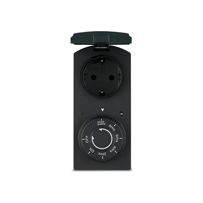 Rev Presa Temporizzata IP44 Nero-Verde