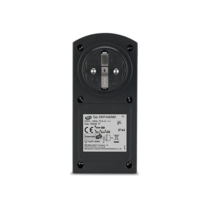 Rev Presa Temporizzata IP44 Nero-Verde