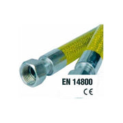 Idro Bric 0028MF Tubo Flessibile per Gas Domestici GPL Metano 200 cm Acciaio Inox AISI 316 Attacco 1-2'' M-F Norma EN14800