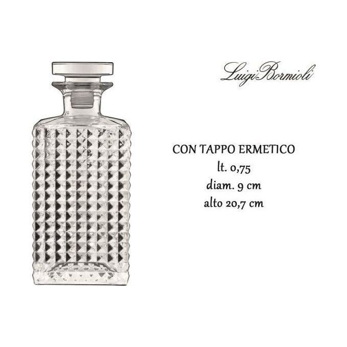 Luigi Bormioli 12468-02 Elixir Bottiglia Decanter Quadrata 75cl vetro cristallino colore Trasparente