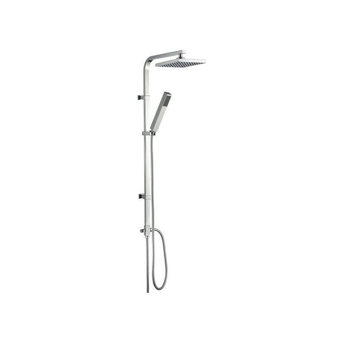 Idro Bric SCACOL0042CR Kube Colonna doccia in ottone cromato lucido con soffione 20x20 cm e doccetta 1 getto anticalcare colore Cromo