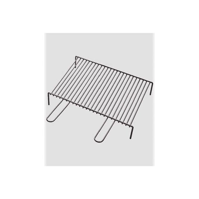 Ompagrill 8006339007507 Graticola Tondino con Piedi Acciaio Cromato 50x35 cm Area Cottura 46.5x35 cm