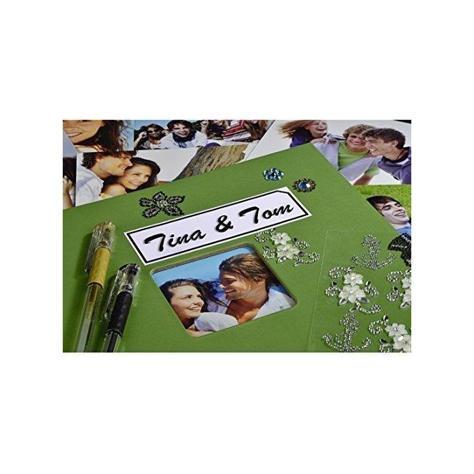 Hama Fine Art Album Fotografico e Portalistino a Spirale Verde 24x17cm 50 Pagine Nere