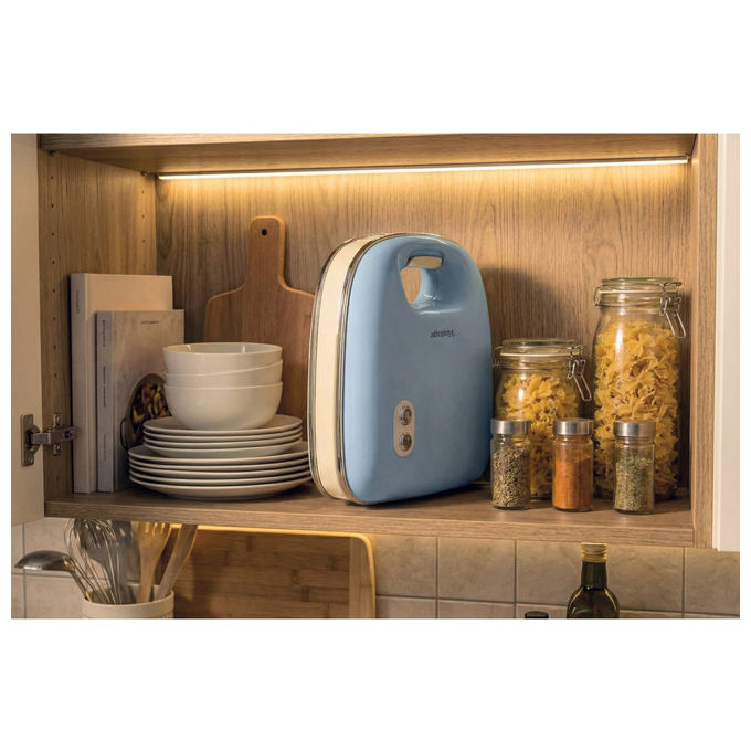 Ariete 00C196305AR0 Linea Vintage 1963 Sandwich Maker 750 W Piastre Fisse Rivestimento Antiaderente Colore Azzurro