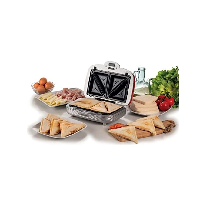 Ariete 00C197201AR0 Party Time Piastra Elettrica Multifunzione 700W 3 Piastre Antiaderenti Intercambiabili Muffin Donuts Sandwich colore Azzurro