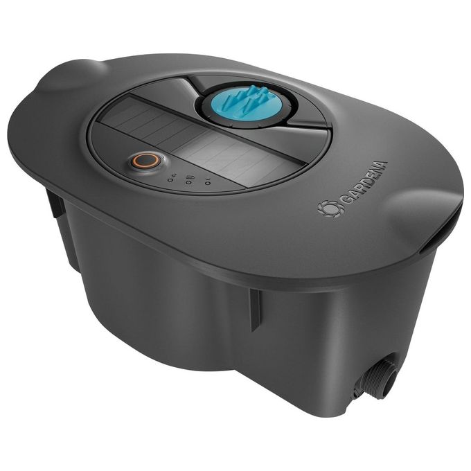 Gardena 970747101 Set Completo di Irrigazione AquaPrecise Interrato per Prati fino a 320 m² con Controllo Bluetooth e Alimentazione Solare colore Grigio-Turchese