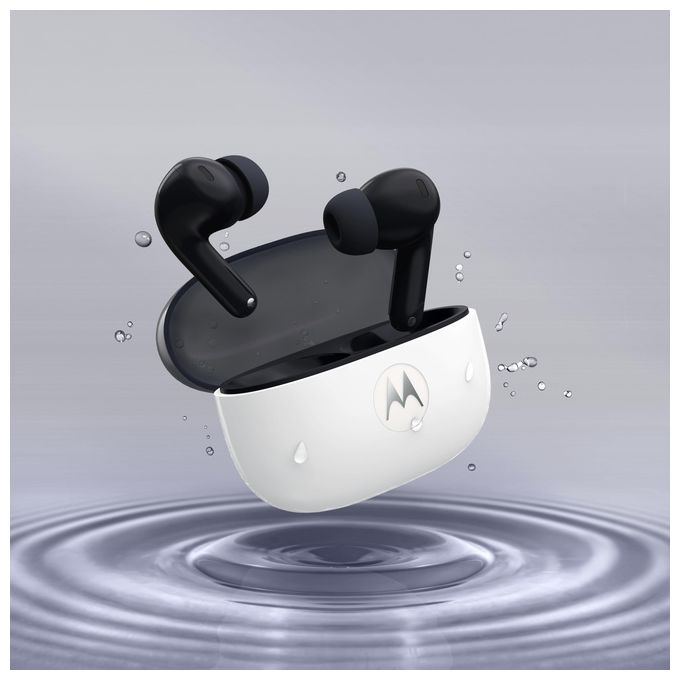 Motorola PG38C08162 Moto Buds 2 Auricolare Wireless In-ear Audio Hi-Res LHDC Cancellazione Attiva Rumore fino a 55dB 6 Microfoni CrystalTalk AI Batteria fino a 48h Bluetooth 6.0 IP54 colore Carbonio