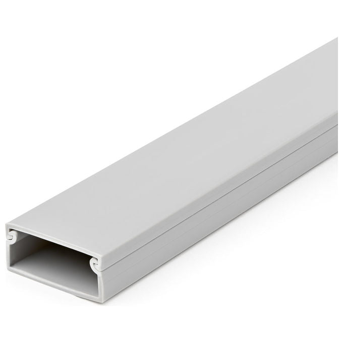 StarTech.com CBMWD3816 Canalina per la Gestione dei Cavi in PVC con Coperchio Singolo Canale 38 mm L x 16 mm H Lunghezza 2 m per Rete e Alimentazione Fino a 30 Cavi UL94-V0 M1 Fire Rated colore Grigio