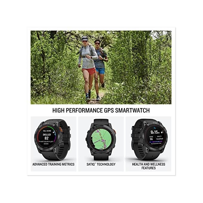Garmin 010-02778-01 fēnix 7X Pro Solar Smartwatch 51mm 1.4'' GPS GNSS Multi-Band 32GB Autonomia 37 giorni colore Grigio Ardesia