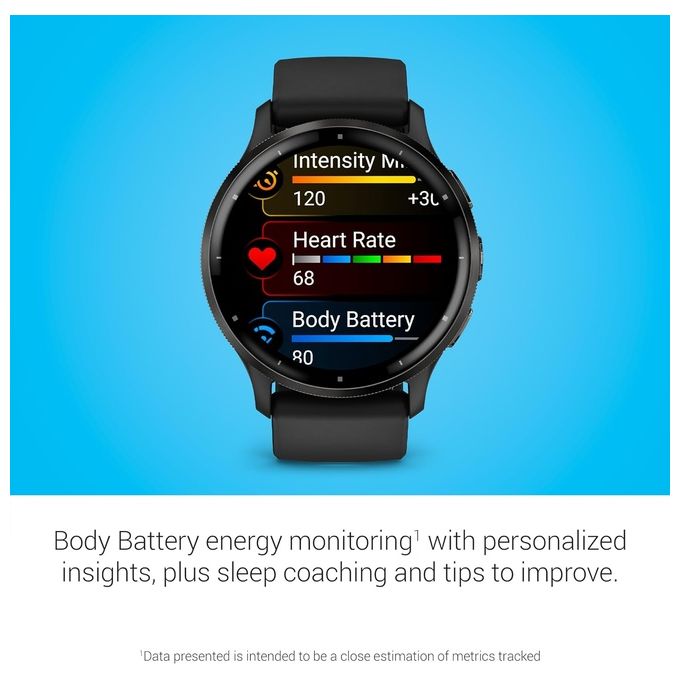 Garmin 010-02784-01 Venu 3 Smartwatch AMOLED 1.4'' 45mm GPS Cardio SpO2 Autonomia 14 giorni colore Nero
