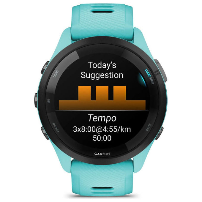 Garmin 010-02810-12 Forerunner 265 Smartwatch 3,3 cm (1.3'') AMOLED 416 x 416 Pixel Touch screen GPS Wi-Fi 8 GB colore Nero Blu