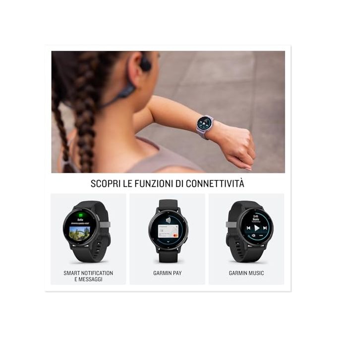 Garmin 010-02862-11 Vivoactive 5 Smartwatch GPS AMOLED 1.2'' 4 GB Wi-Fi NFC Body Battery 11 giorni colore Bianco