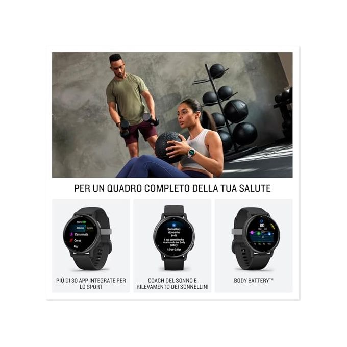 Garmin 010-02862-12 Vivoactive 5 Smartwatch GPS AMOLED 1,2'' 42mm Cardio 30+ Sport Body Battery Autonomia 11 giorni colore Blu