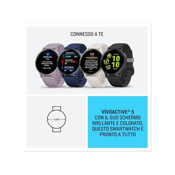 Garmin 010-02862-15 Vivoactive 5 Smartwatch AMOLED 1.2'' GPS 5 ATM Batteria 11 giorni colore Orchid