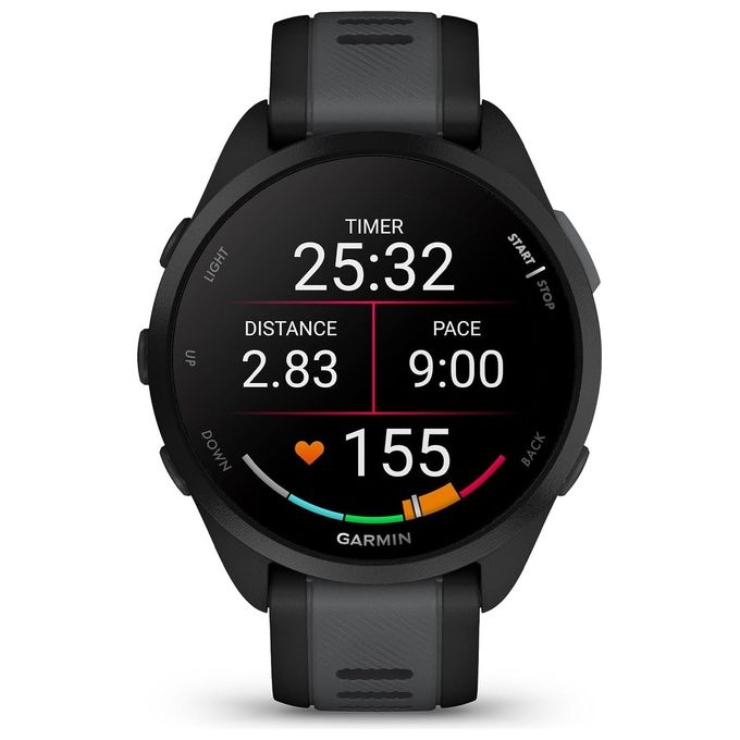 Garmin 010-02863-20 Forerunner 165 Smartwatch GPS 43mm Display AMOLED 1.2'' Cardio VO2max Training Readiness 11 giorni colore Nero Slate Gray