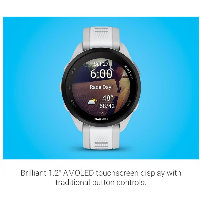 Garmin 010-02863-21 Forerunner 165 Smartwatch GPS AMOLED 1.2'' 43mm Cardiofrequenzimetro Multisport 4 GB colore Grigio