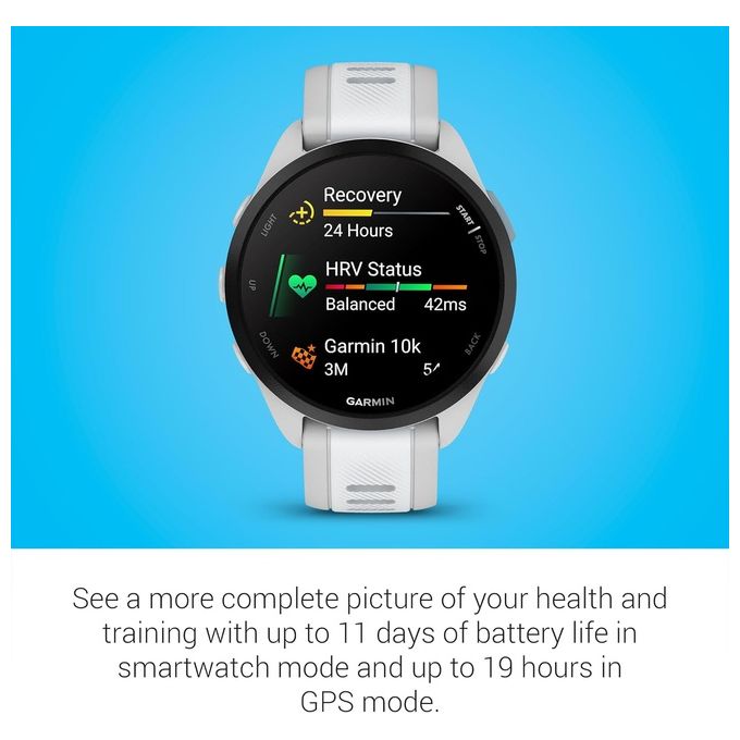 Garmin 010-02863-21 Forerunner 165 Smartwatch GPS AMOLED 1.2'' 43mm Cardiofrequenzimetro Multisport 4 GB colore Grigio