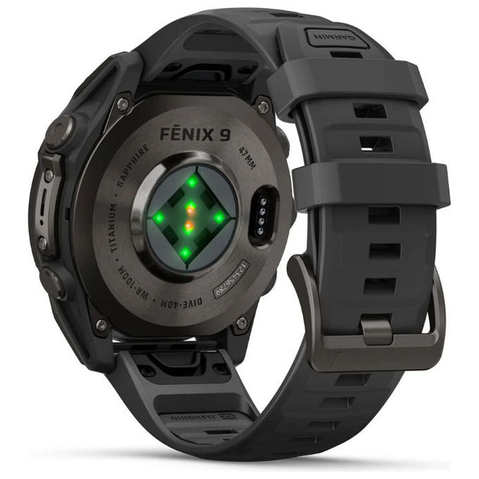 Garmin 010-04762-11 f?nix 9 Smartwatch 3,56 cm (1.4'') AMOLED Touchscreen 454 x 454 Pixel Titanio 47 mm con Cinturino Grigio colore Titanio