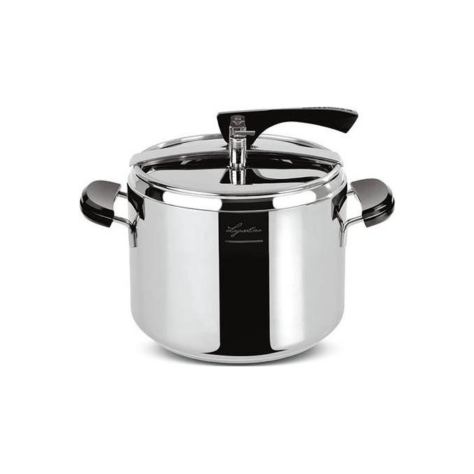 Lagostina 10001010426 La Classica Pentola a Pressione Lagofusion Acciaio Inox 18-10 per Induzione con Cestello a Vapore Ecodose e Ricettario colore Acciaio