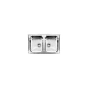 CM 010042.X1.01.2018 Cristal Lavello da incasso 2 vasche in acciaio inox satinato AISI 304-18-10 con bordo ultrapiatto e guarnizione premontata colore Inox