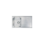 CM 010143.D1.01.2018 COMO Lavello da incasso 1 vasca con gocciolatoio a sinistra Acciaio inox satinato (86x50 cm) colore Inox satinato