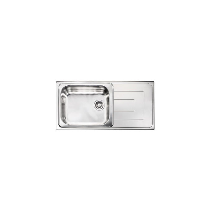 CM 010146.S1.01.2018 COMO Lavello da incasso 1 vasca sinistra + gocciolatoio destro acciaio inox satinato (100x50x21 cm) colore Inox Satinato