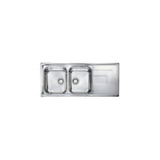 CM 010147.S1.01.2018 COMO Lavello da incasso 2 vasche con gocciolatoio a destra 116 x 50 cm colore Inox