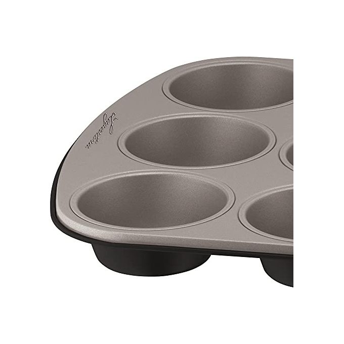 Lagostina Gustosa Stampo 12 Muffin in Acciaio Antiaderente per Forno Nero 38x27cm